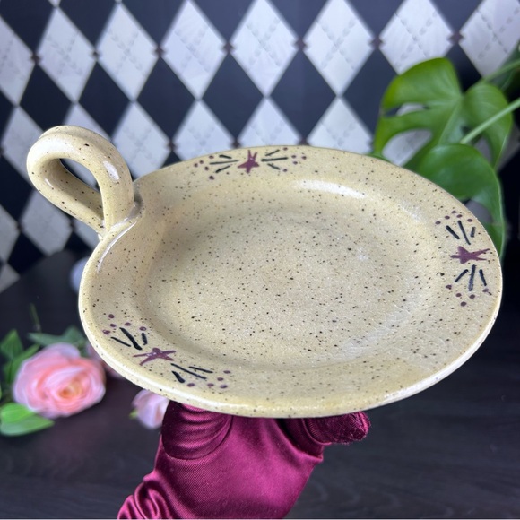 Studio Pottery Crock for Kitchen Utensils 4.5” + Underplate| Farmhouse Primitive - Picture 9 of 12